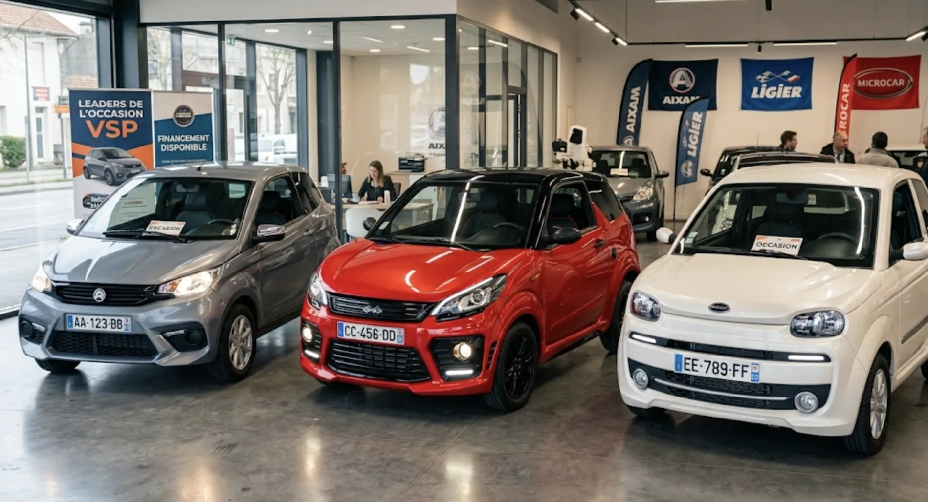 Moteur Lombardini DCI propre sous le capot d'une voiture sans permis, motorisation la mieux cotée du marché