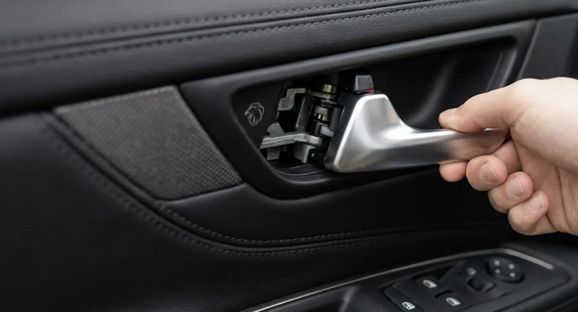 Détail de la poignée de porte intérieure du Peugeot 3008 III