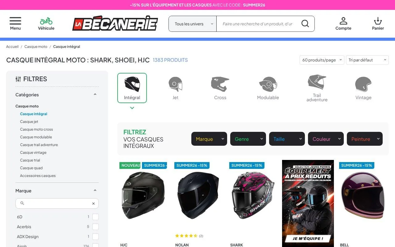 Casque intégral Shark Spartan GT blanc uni avec boucle micrométrique