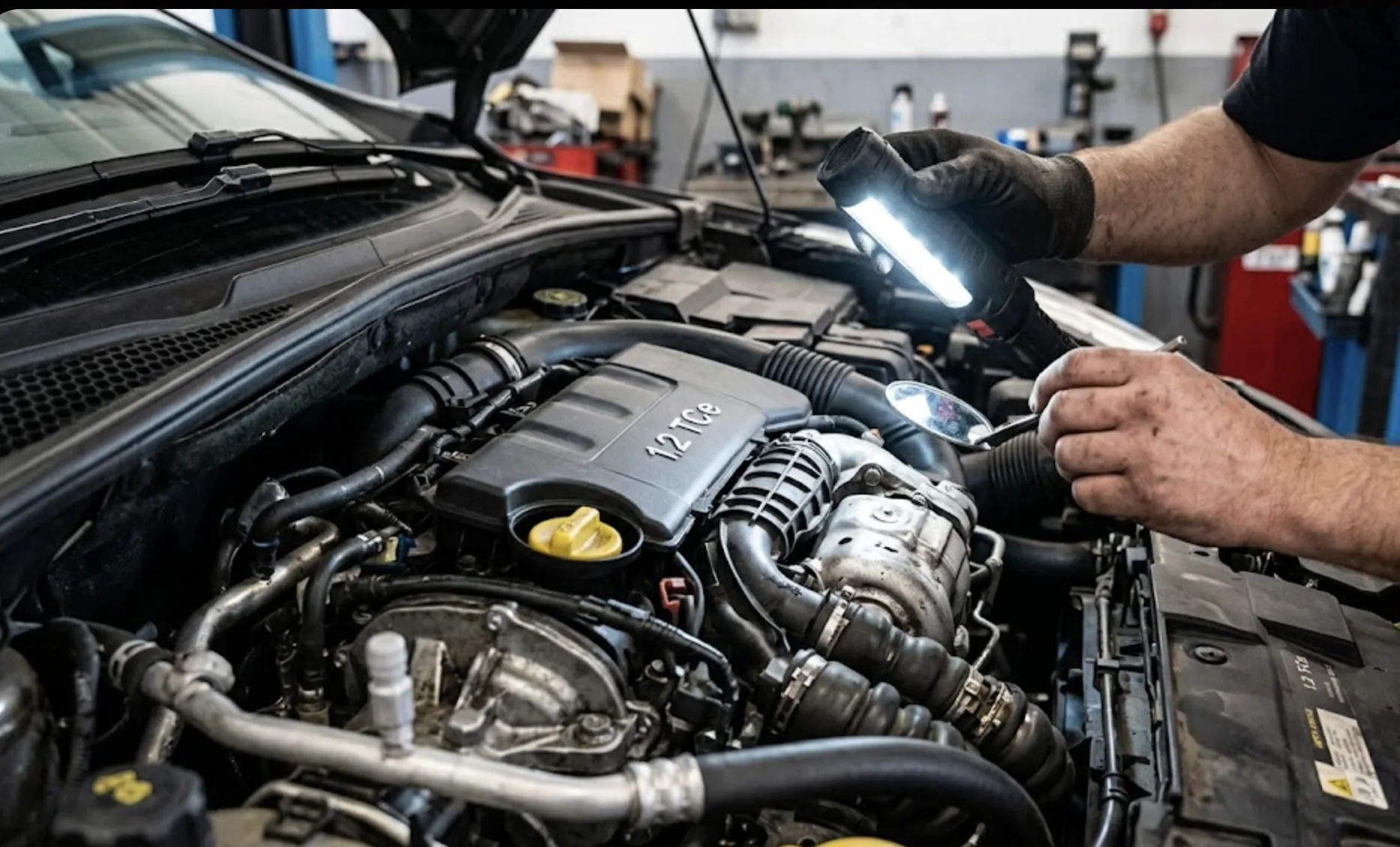 Inspection d'un moteur Renault Scénic d'occasion