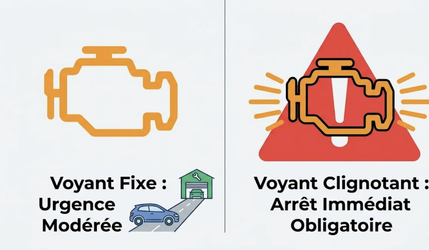 Calculateur moteur en mode compensation — voyant orange fixe sans symptôme apparent